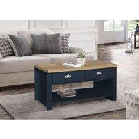 Birlea Coffee Table Blue & Oak Highgate 2 Drawer Farmhouse Shabby Chic