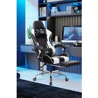 Neo GTB Gaming Chair with Massage & Footrest in White