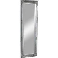 Melody Maison Tall Silver Mirror With Bevelled Glass - 47cm X 142cm in Metallic Silver | Size: 47 cm X 142 cm