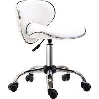 HOMCOM Ergonomic Executive Office Chair Computer Armless PU Wheels in White