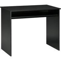 HOMCOM Writing Desk Laptop Table Workstation with Shelf Home Office in Black