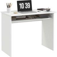 HOMCOM Writing Desk Laptop Table Workstation with Shelf Home Office in White