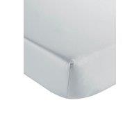 CHRISTY 400TC Luxury Cotton Sateen Plain Dye Bedding Fitted Sheets in Light Grey | Size: Super King Fitted