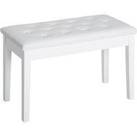 HOMCOM Faux Leather Piano Stool Makeup Dressing Stool Bench Table Seat W/ Storage in White