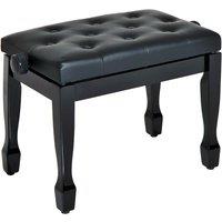 HOMCOM Classic Digital Keyboard Piano Bench Padded Seat Stool Solid Wooden in Black