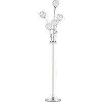 HOMCOM K9 Crystal Floor Lamp for Living Room, 5 Light Upright Standing Lamp in Silver