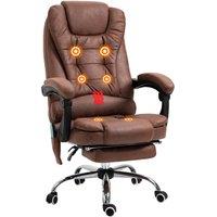 VINSETTO Ergonomic Heated 6 Points Vibration Massage Office Chair in Brown