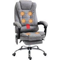 VINSETTO Ergonomic Heated 6 Points Vibration Massage Office Chair in Light Grey