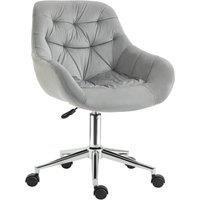 VINSETTO Velvet Home Office Chair Comfy Desk Chair w/ Adjustable Height & Arm Support in Grey