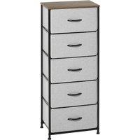 HOMCOM Chest of Drawers Cloth Organizer with 5 Fabric Drawers Steel Frame in Grey