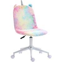 VINSETTO Fluffy Unicorn Office Chair with Swivel Wheel, Cute Desk Chair