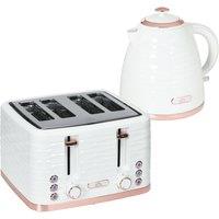 HOMCOM Kettle & Toaster Sets 1.7L Kettle & 4 Slice Toaster w/ Browning Control in Cream