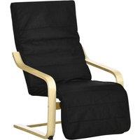 HOMCOM Lounge Chair Recliner Adjustable Footrest Home in Black