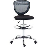 VINSETTO Drafting Chair, Swivel Draughtsman Chair, Mesh Fabric Standing Desk Chair in Grey