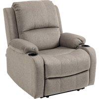 HOMCOM Recliner Chairs for Living Room, Microfibre Cloth Reclining Armchair in Brown
