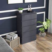 HOMCOM Bedroom Chest of Drawers, Modern Drawers Dresser, Drawer Unit in Grey