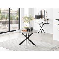 FurnitureboxUK Novara 120cm Round 6-Seater Dining Table With Black Metal Legs in Grey