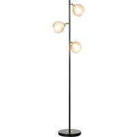 HOMCOM Modern Tree Floor Lamp for Living Room Bedroom 3 Light Stand Up Lamp in Grey