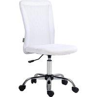 VINSETTO Armless Desk Chair Height Adjustable Mesh Office Chair with 5 Wheels in White