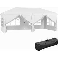 OUTSUNNY 3 x 6 m Pop Up Gazebo with Sides & Windows in White