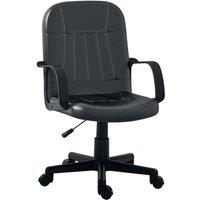 HOMCOM Swivel Executive Chair PU Leather Computer Desk Chair Office Furniture in Black