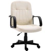 HOMCOM Swivel Executive Chair PU Leather Computer Desk Chair Office Furniture in Cream