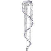 HOMCOM Modern Crystal Droplet Ceiling Light Spiral Cascading Chandelier Lamp in Silver