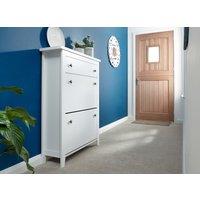 GFW Deluxe Two Tier Shoe Cabinet in White