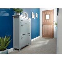 GFW Deluxe Two Tier Shoe Cabinet in Grey