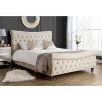 Birlea Copenhagen Upholstered Fabric Bed in Cream | Size: Super King