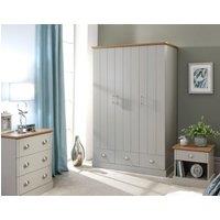 GFW Kendal 3 Door 3 Drawer Wardrobe in Grey