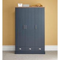GFW Kendal 3 Door 3 Drawer Wardrobe in Blue