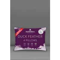 Slumberdown 4 Pack Duck Feather Medium Support Pillows in White