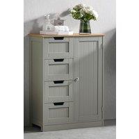 Home Discount Bath Vida Priano 4 Drawer 1 Door Freestanding Unit Storage Bathroom Furniture 810 x 600 x 300 mm in Grey