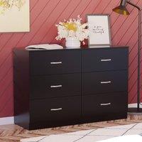 Home Discount Vida Designs Riano 6 Drawer Chest of Drawers Storage in Black