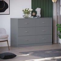 Home Discount Vida Designs Riano 6 Drawer Chest of Drawers Storage in Grey