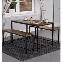 Home Discount Vida Designs Brooklyn 4 Seater Dining Set Dining Area Kitchen Furniture in Dark Brown