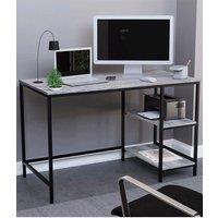 Home Discount Vida Designs Brooklyn Office Desk with 2 Shelves Home Office Workstation Storage in Grey