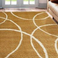 THE RUGS Snug Collection Shaggy Rugs Bubbles Design | I110A in Yellow | Size: 200 cm x 290 cm
