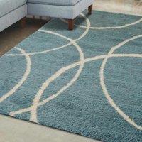 THE RUGS Snug Collection Shaggy Rugs Bubbles Design | I110A in Duck Egg Blue | Size: 200 cm x 290 cm
