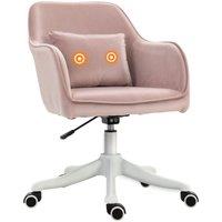 VINSETTO Office Chair with Rechargeable Vibration Massage Lumbar Pillow, Wheels in Pink
