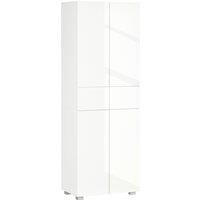 HOMCOM 4 Door Kitchen Cupboard Freestanding Storage Cabinet with Shelves in White