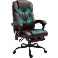 VINSETTO 6-Point PU Leather Massage Chair Electric Padded Angle Adjustable Remote in Brown