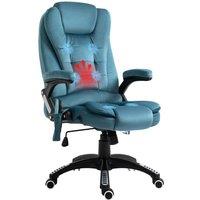 VINSETTO Office Chair, Ergonomic Desk Chair w/ 6-Point Massage & Back Heated, Linen-Feel Fabric Computer Gaming Chair w/ Adjustable Arms, Lumbar