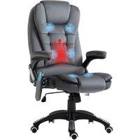 VINSETTO Office Chair, Ergonomic Desk Chair w/ 6-Point Massage & Back Heated, Linen-Feel Fabric Computer Gaming Chair w/ Adjustable Arms, Lumbar