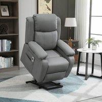 HOMCOM Riser & Recliner Chair Power Lift Recliner with Remote in Grey