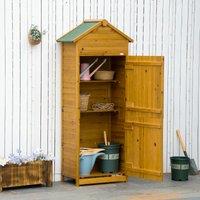 OUTSUNNY Wooden Garden Storage Shed Tool Cabinet w/ Two Lockable Door in Natural