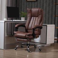 VINSETTO Executive Office Chair Computer Desk Chair for Home w/ Footrest in Brown