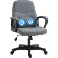 VINSETTO Massage Office Chair with 2-Point Vibration Height Adjustable Swivel in Grey