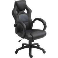 VINSETTO Racing Gaming Office Chair PU Leather Swivel Adjustable Computer Chair Executive in Grey